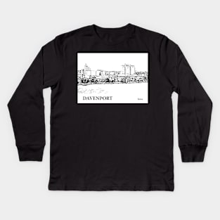 Davenport Iowa Kids Long Sleeve T-Shirt